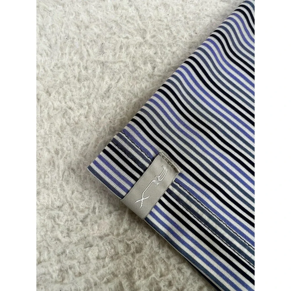 RLX Ralph Lauren Polo Shirt Mens Medium Blue Stripe Nanea Golf Club Performance